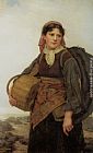 Eugenie Marie Salanson Canvas Paintings - The Fishergirl
